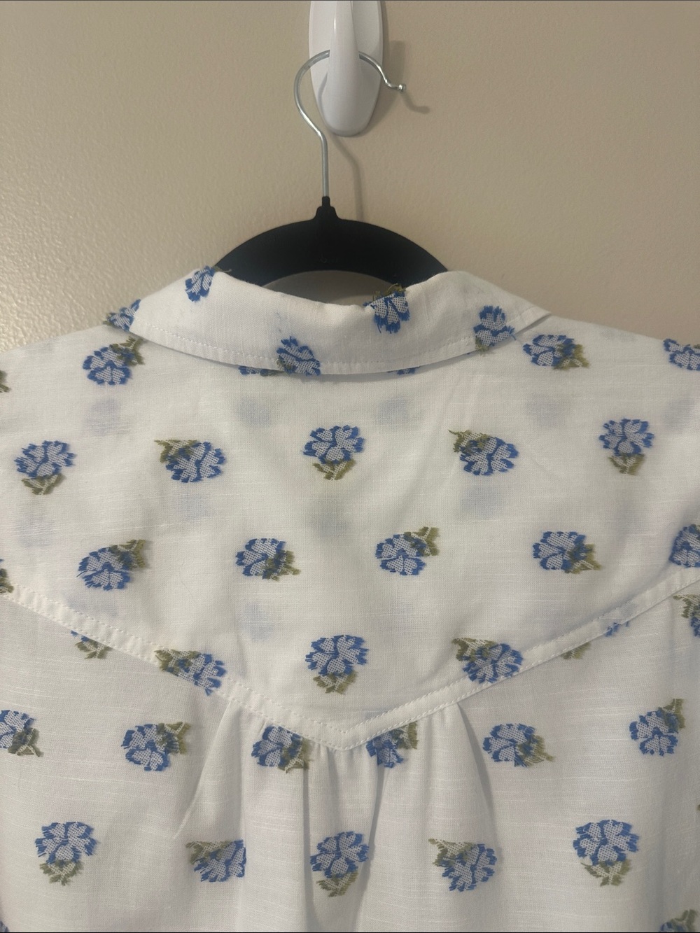 Pilcro by Anthropologie The Aly Puff-Sleeve Button Down Blouse Top NWT Sz Small - Picture 11 of 12